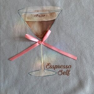 Espresso Self Graphic Sweatshirt with Pink Bow